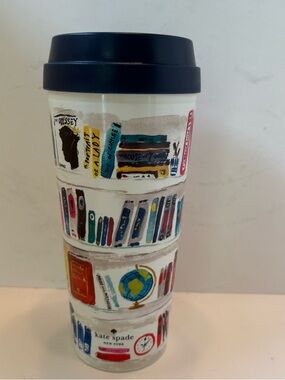 kate spade coffee travel tumbler - Book Lover -